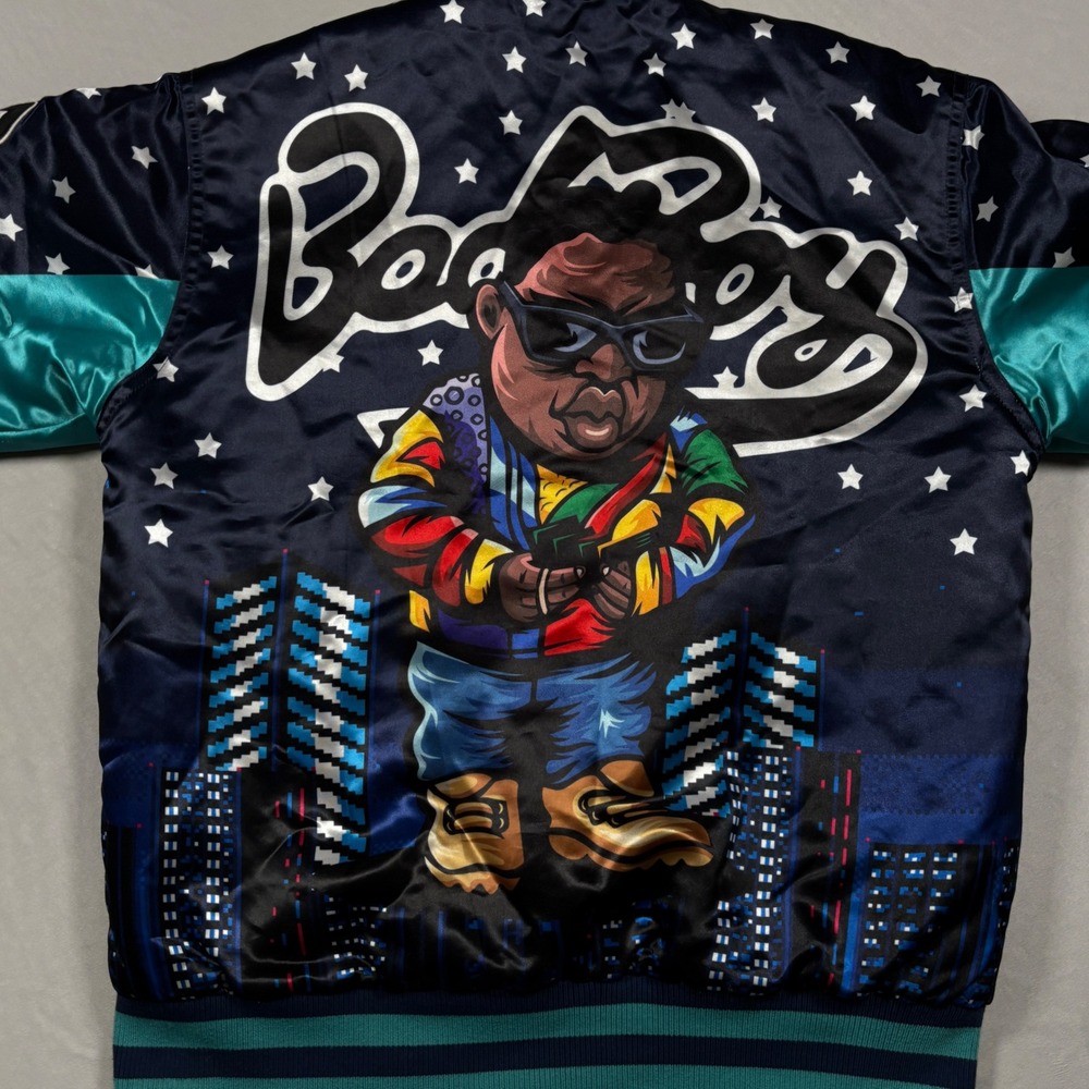 Headgear Classics Biggie Smalls Jacket Mens Small Navy Bad Boy Records Varsity - Picture 9 of 16